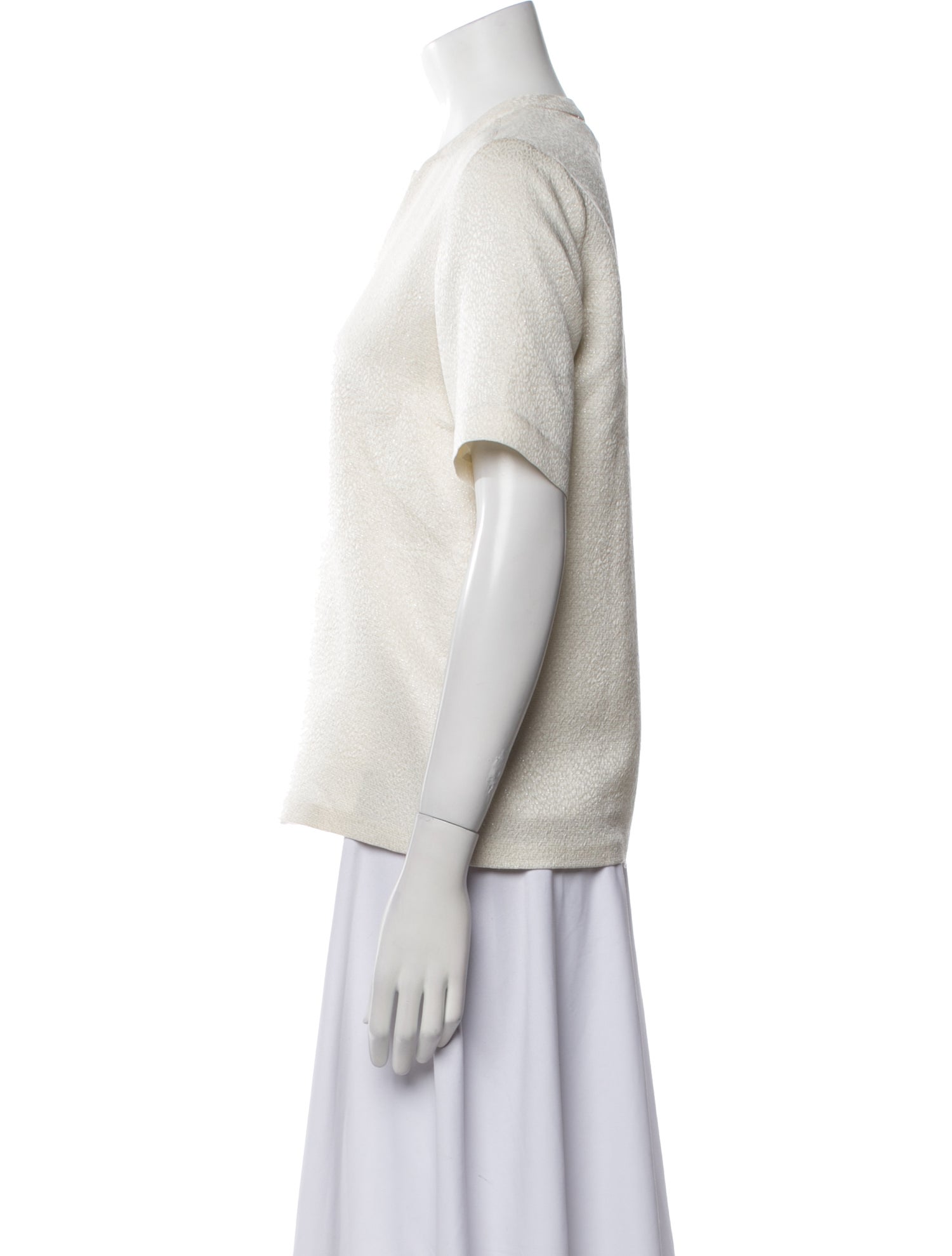 A.P.C. Silk Crew Neck Button-Up Top