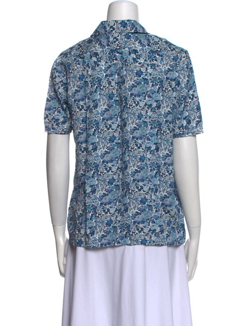 A.P.C. Printed V-Neck Button-Up Top