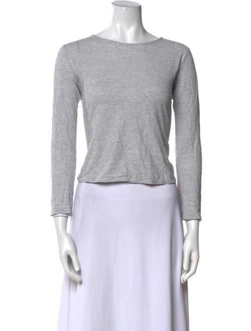 A.P.C. Bateau Neckline Three-Quarter Sleeve Crop Top