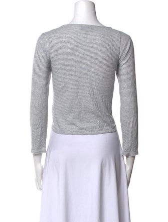 A.P.C. Bateau Neckline Three-Quarter Sleeve Crop Top