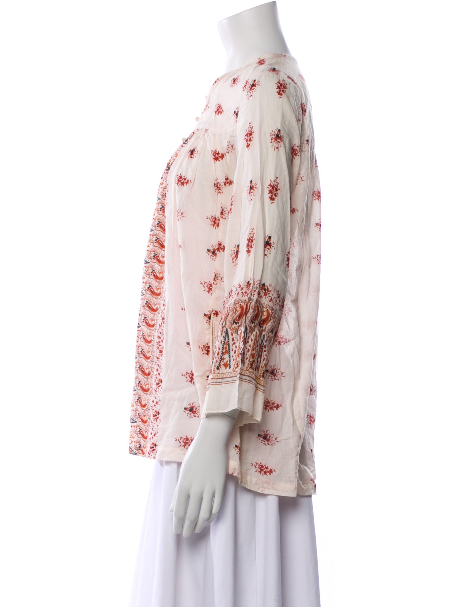 A.P.C. Printed V-Neck Blouse