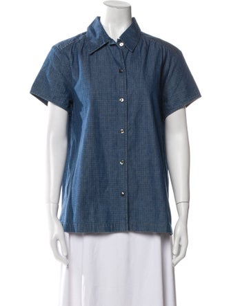 A.P.C. Short Sleeve Button-Up Top