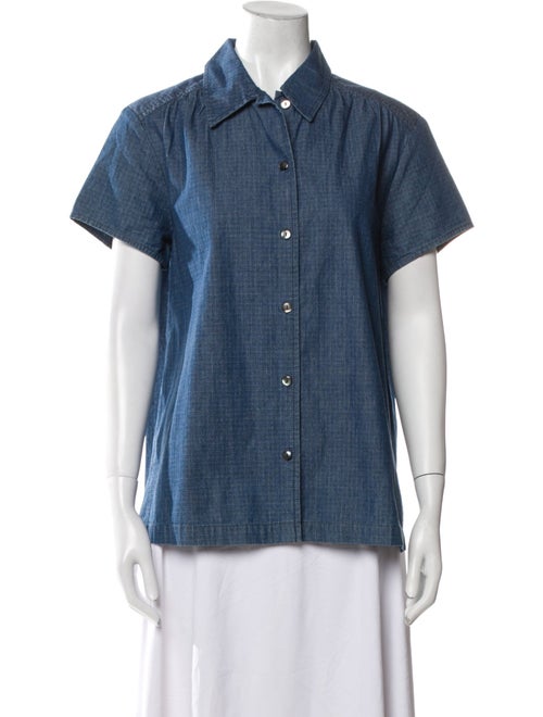 A.P.C. Short Sleeve Button-Up Top