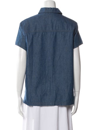 A.P.C. Short Sleeve Button-Up Top