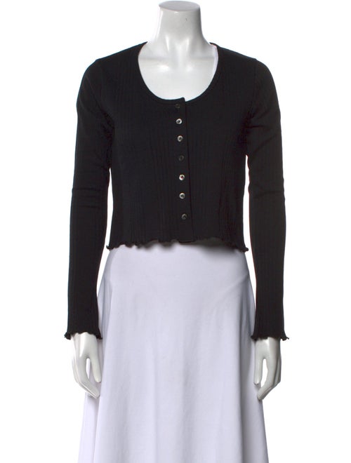 A.P.C. Scoop Neck Long Sleeve Crop Top