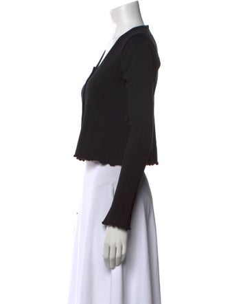 A.P.C. Scoop Neck Long Sleeve Crop Top