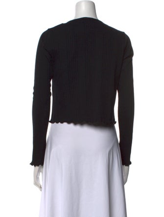 A.P.C. Scoop Neck Long Sleeve Crop Top