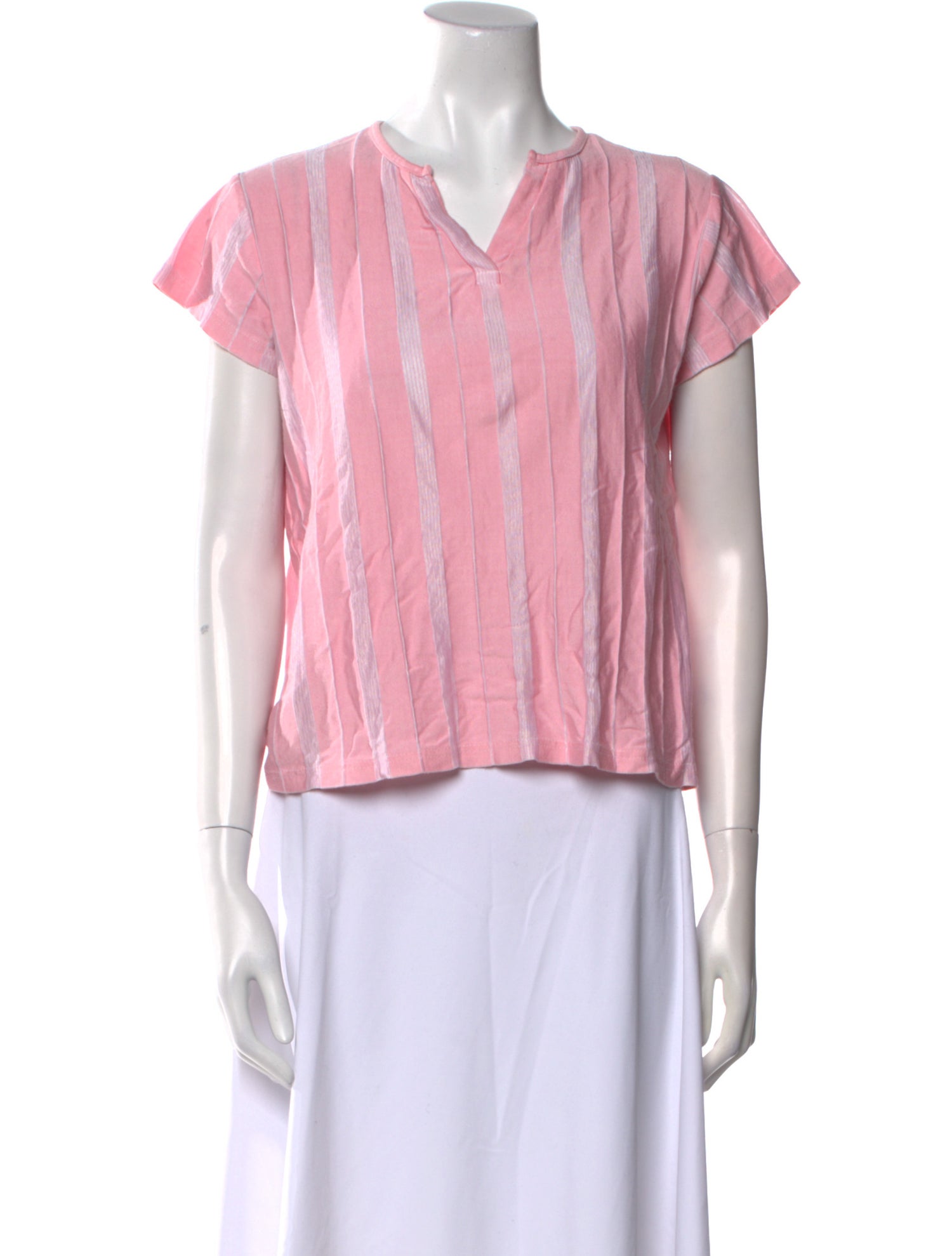 A.P.C. V-Neck Short Sleeve Blouse