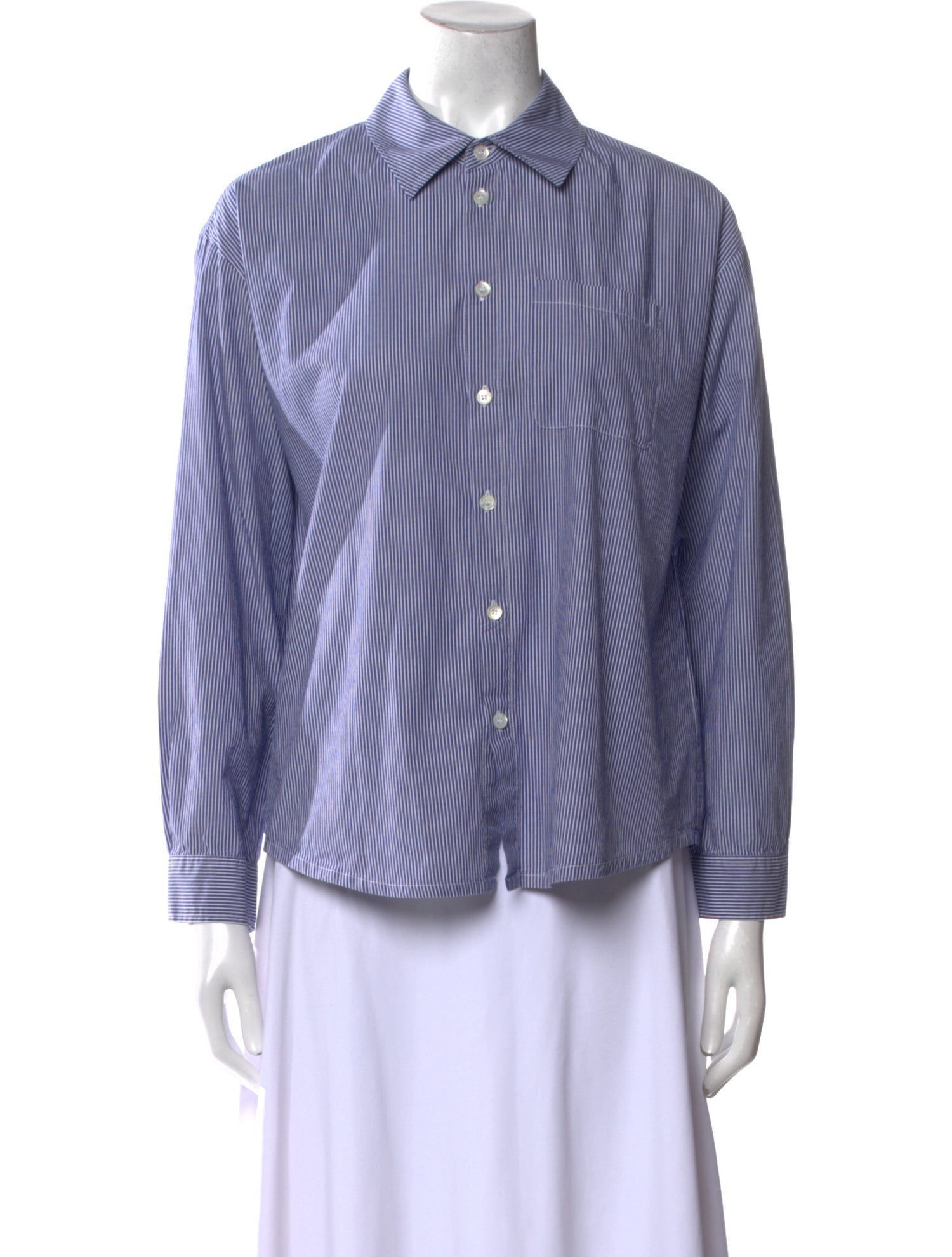 A.P.C. Striped Long Sleeve Button-Up Top