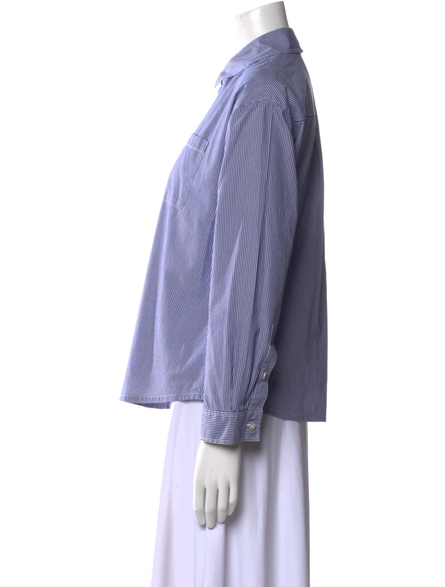 A.P.C. Striped Long Sleeve Button-Up Top