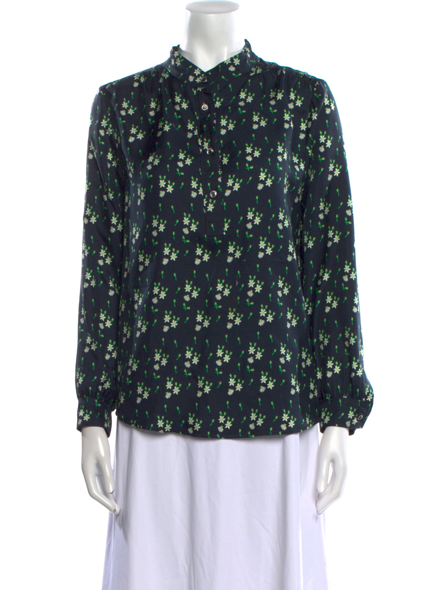 A.P.C. Silk Floral Print Blouse