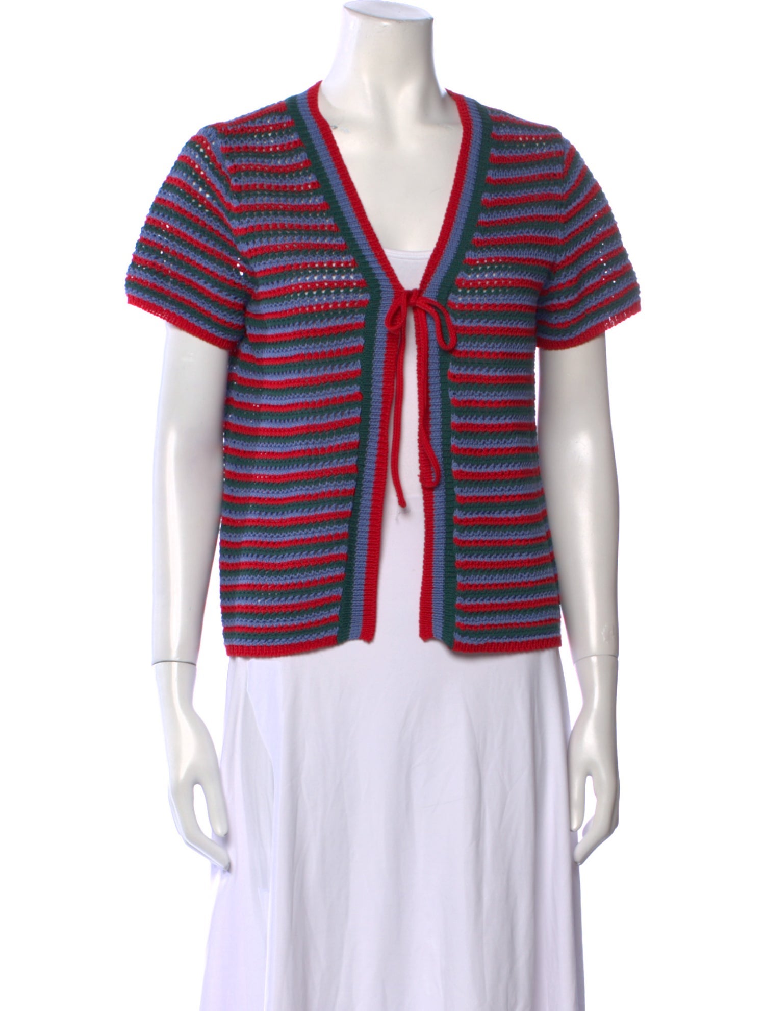 A.P.C. Striped V-Neck Crop Top