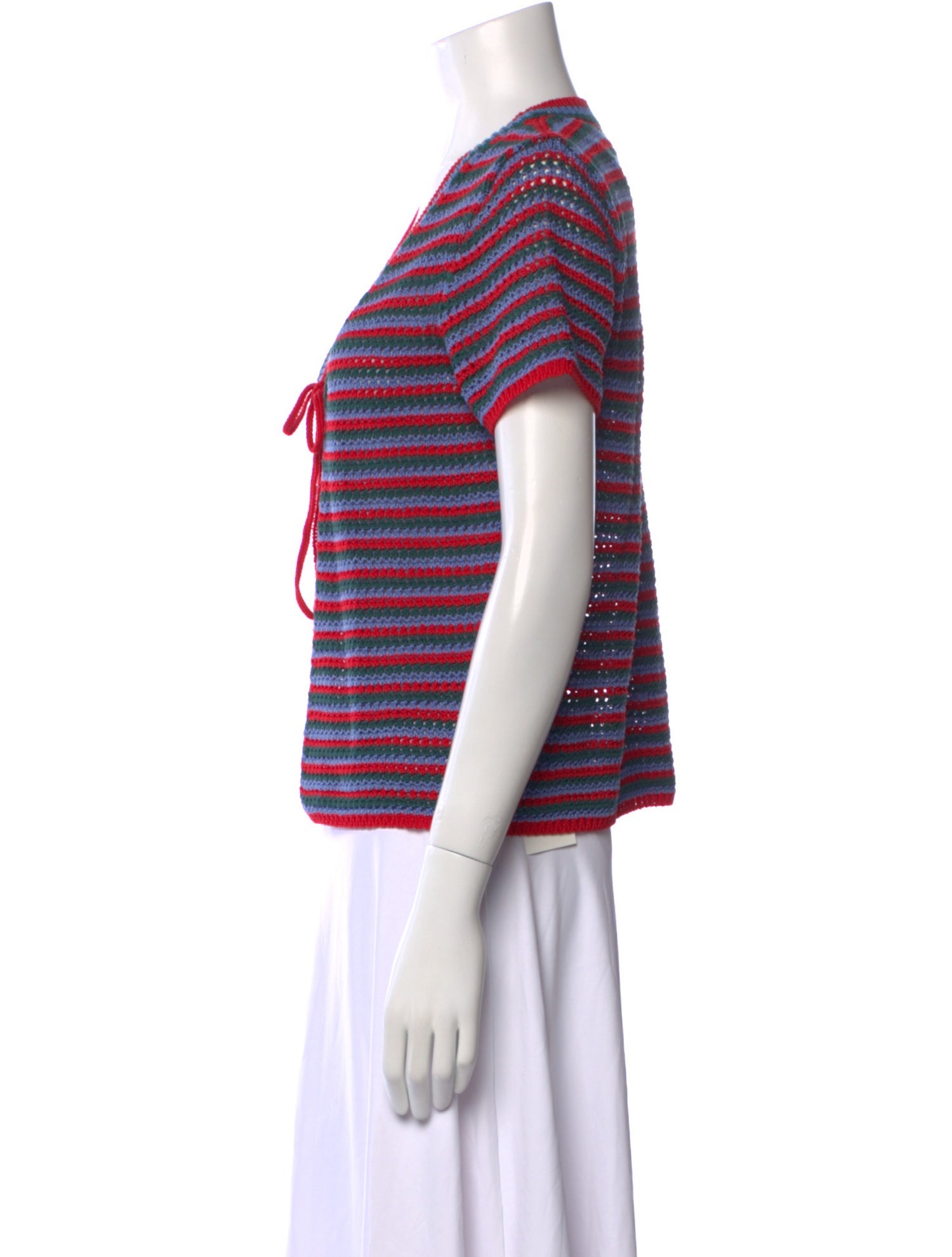 A.P.C. Striped V-Neck Crop Top