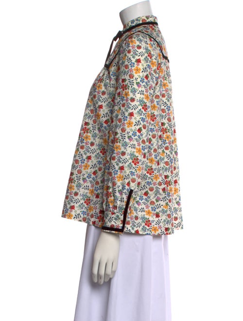A.P.C. Floral Print Mock Neck Blouse