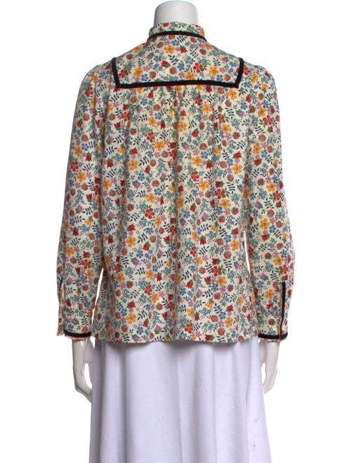 A.P.C. Floral Print Mock Neck Blouse