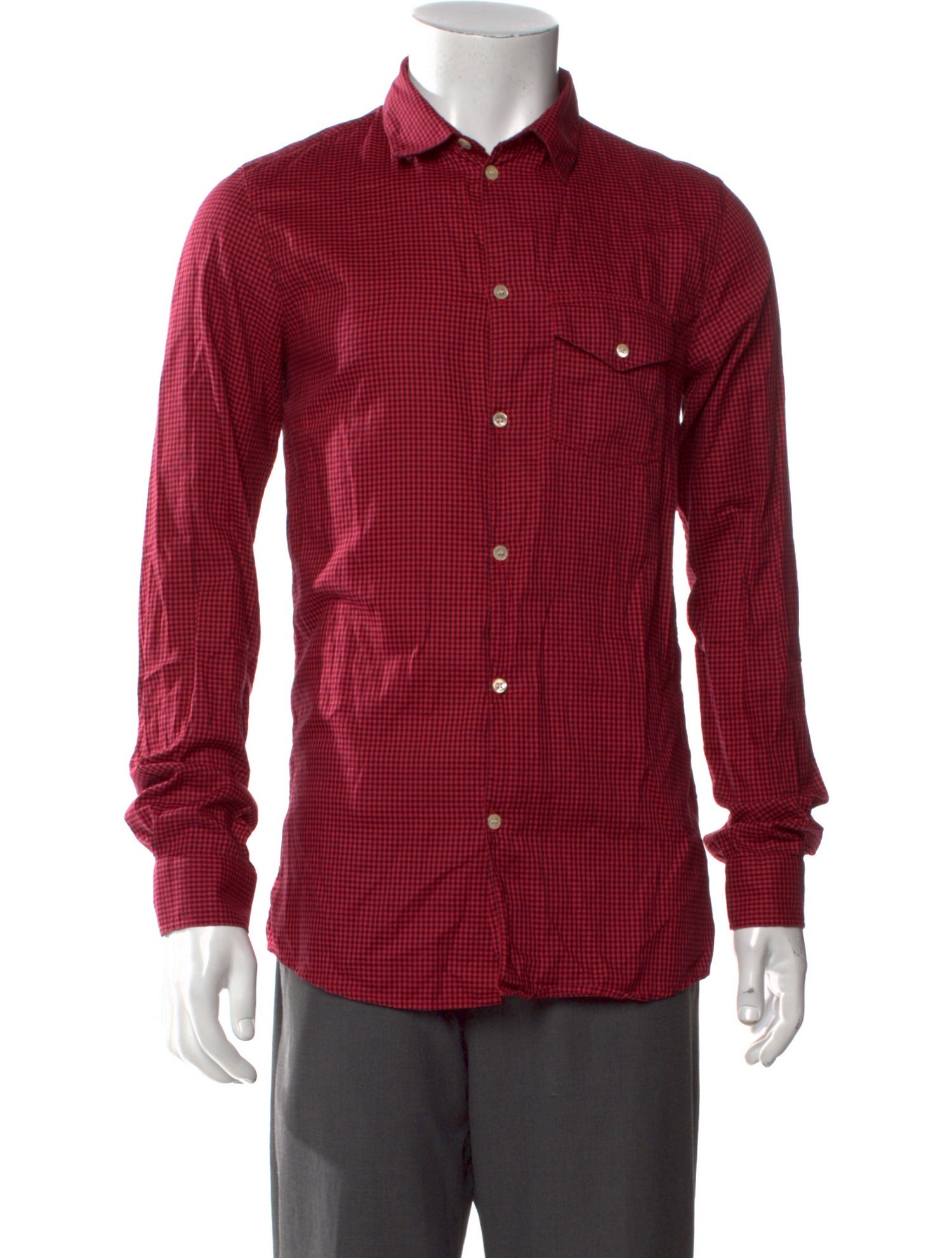 A.P.C. Plaid Print Long Sleeve Dress Shirt