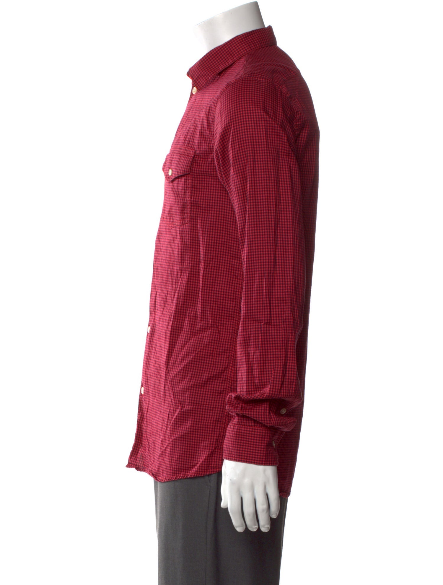 A.P.C. Plaid Print Long Sleeve Dress Shirt