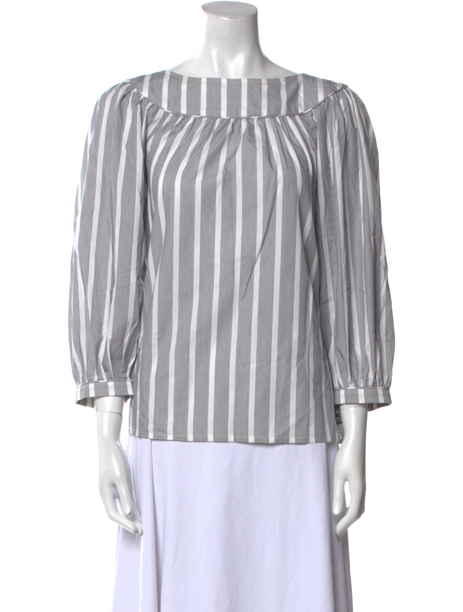 A.P.C. Striped Bateau Neckline Blouse w/ Tags