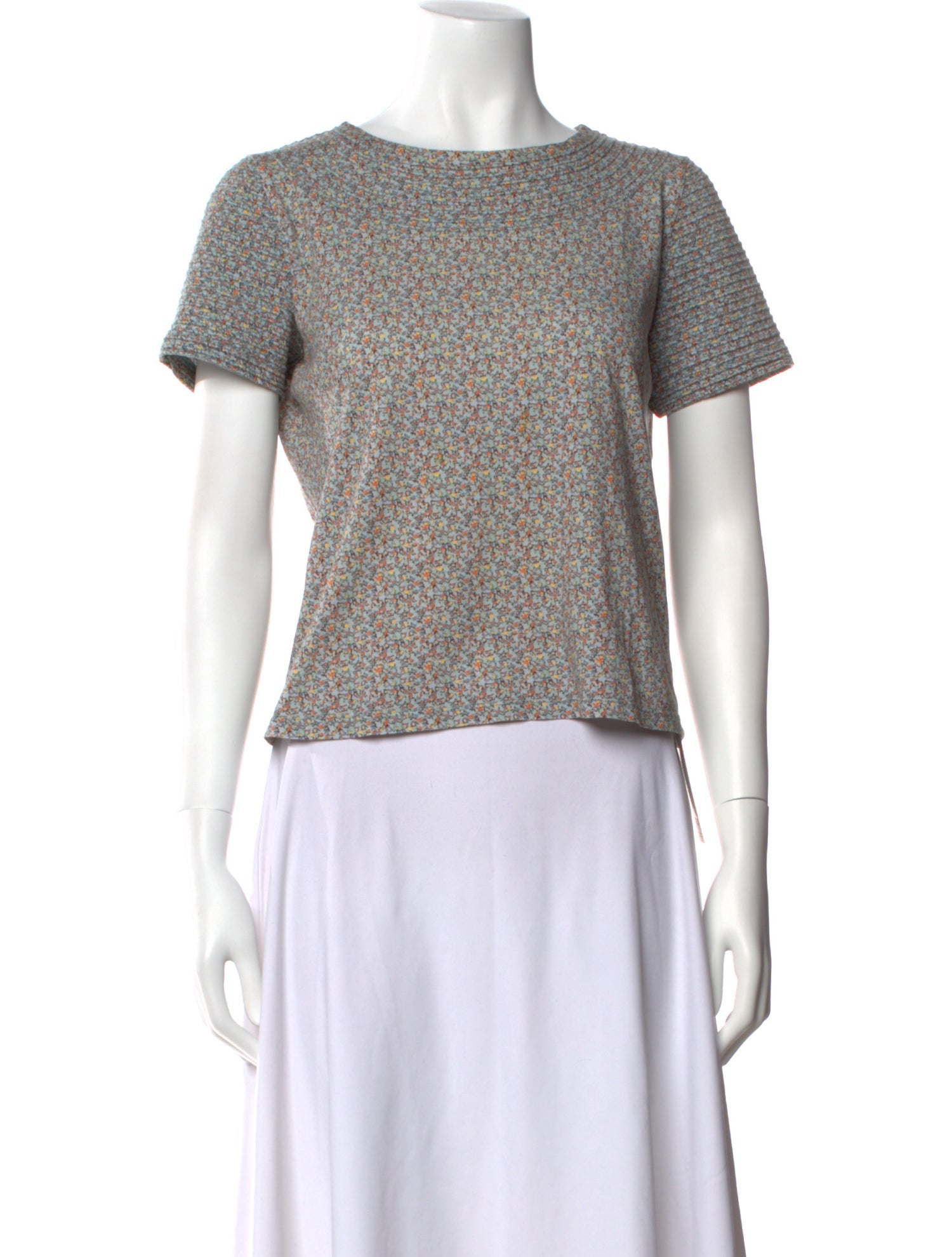 A.P.C. Scoop Neck Short Sleeve Crop Top