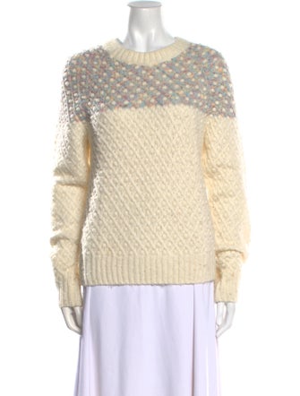 A.P.C. Colorblock Pattern Crew Neck Sweater