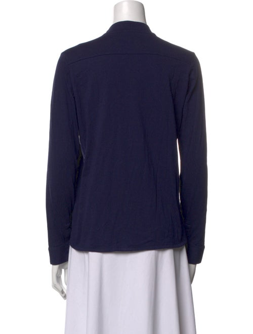 A.P.C. Mock Neck Long Sleeve Button-Up Top