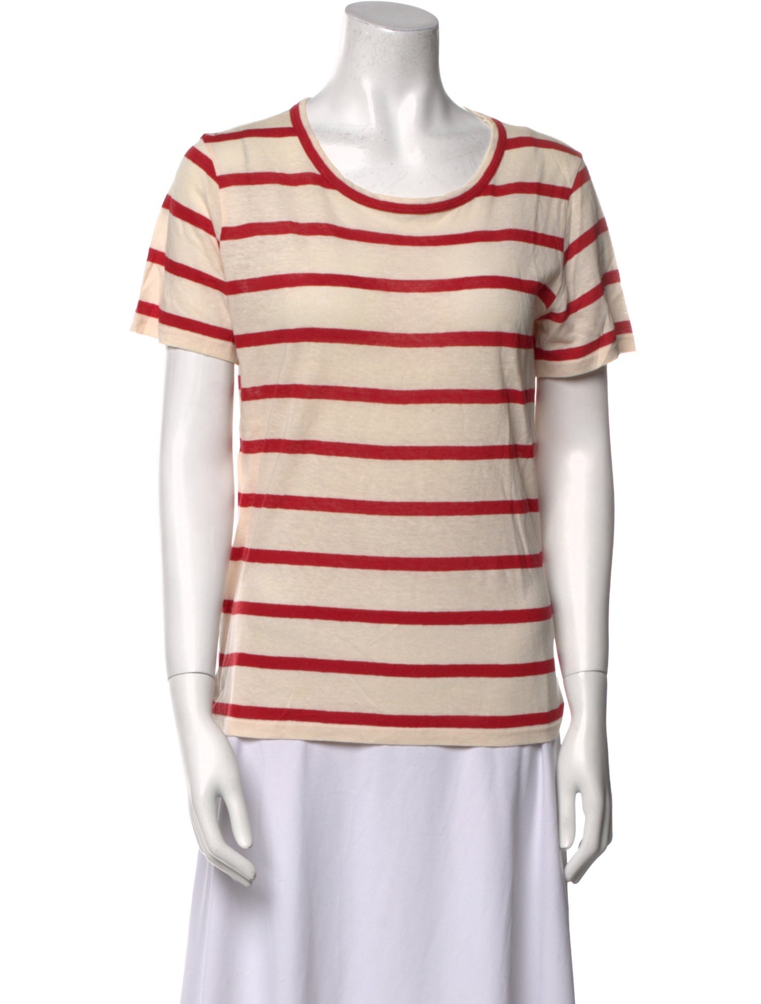 A.P.C. Striped Scoop Neck T-Shirt