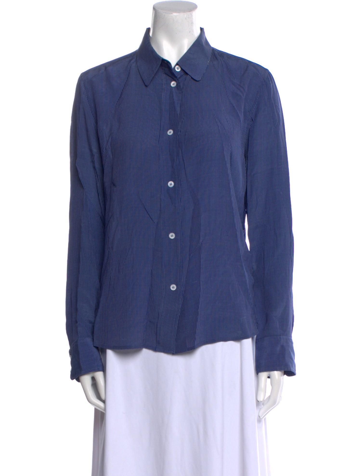A.P.C. Silk Striped Button-Up Top