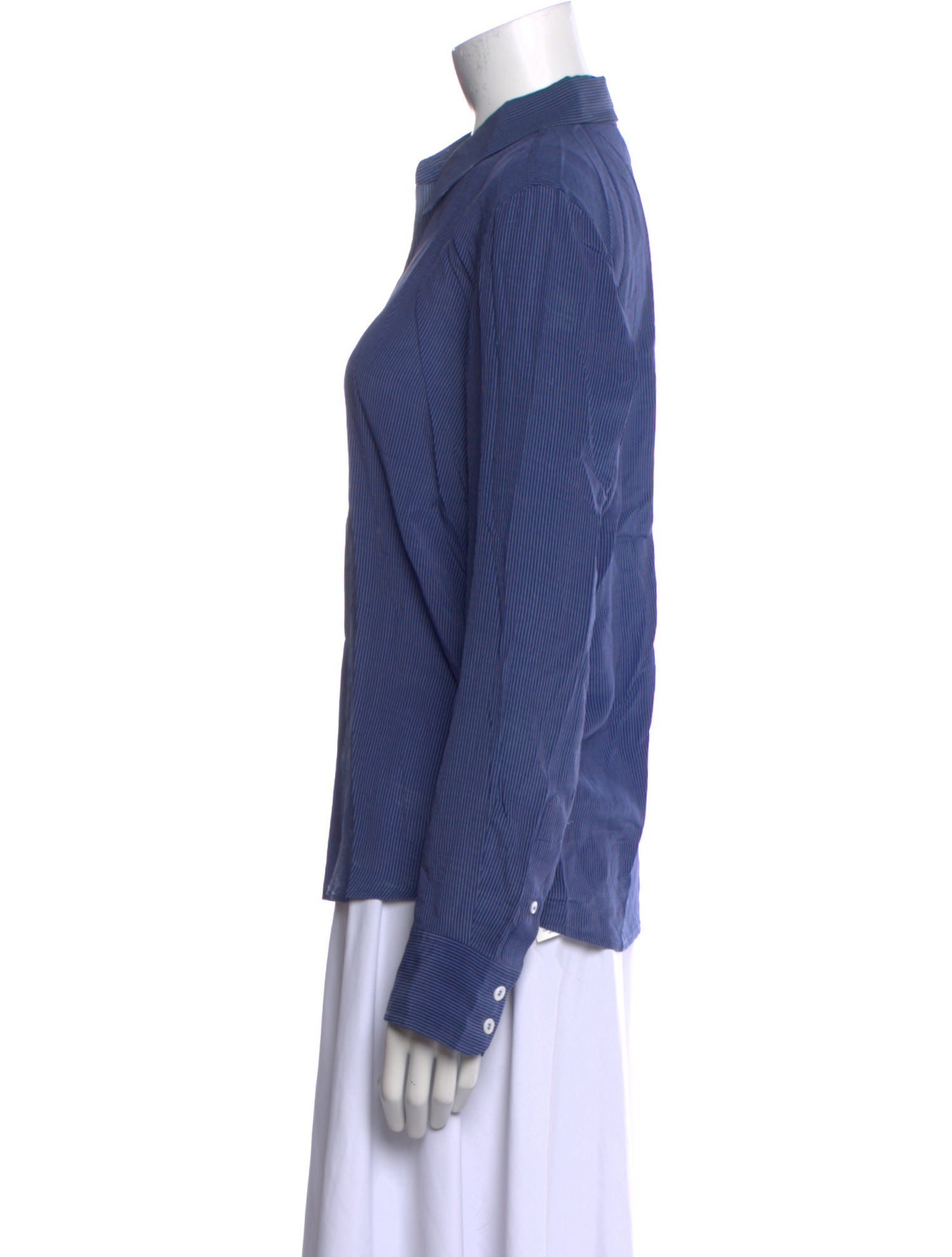 A.P.C. Silk Striped Button-Up Top