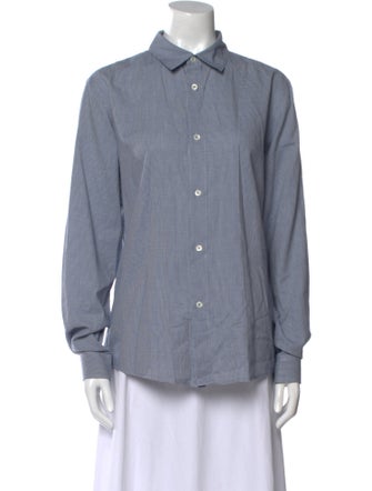 A.P.C. Plaid Print Long Sleeve Button-Up Top