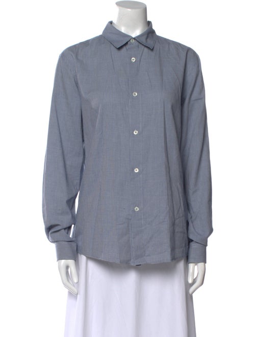 A.P.C. Plaid Print Long Sleeve Button-Up Top