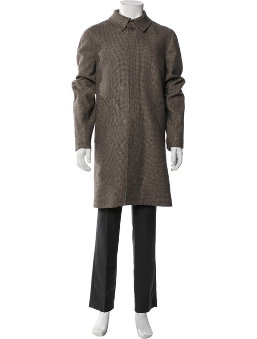 A.P.C. Wool Houndstooth Print Overcoat