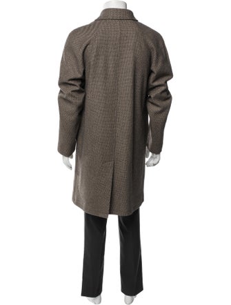 A.P.C. Wool Houndstooth Print Overcoat