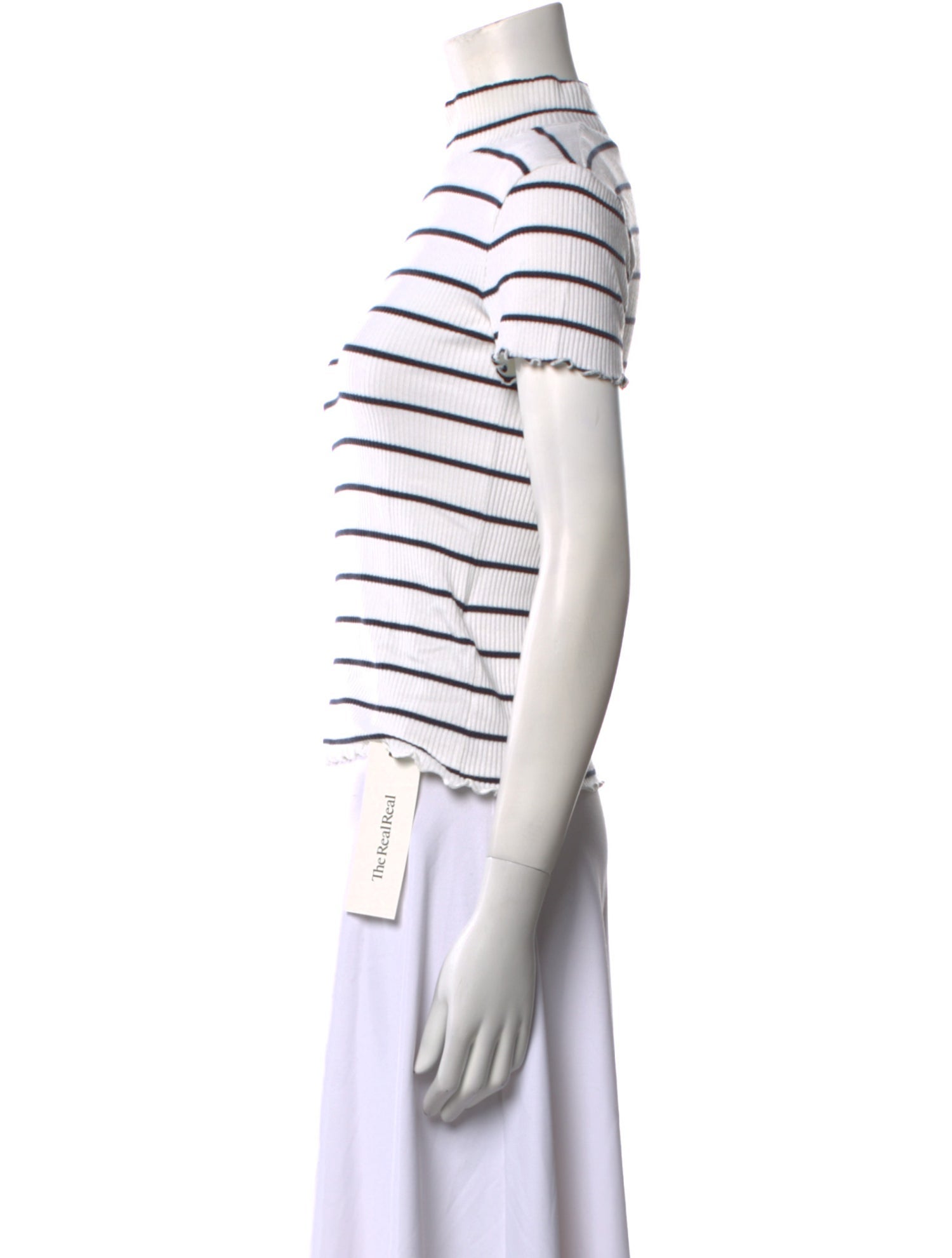 A.P.C. Striped Mock Neck Top