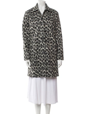 A.P.C. Wool Animal Print Faux Fur Coat
