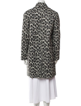 A.P.C. Wool Animal Print Faux Fur Coat