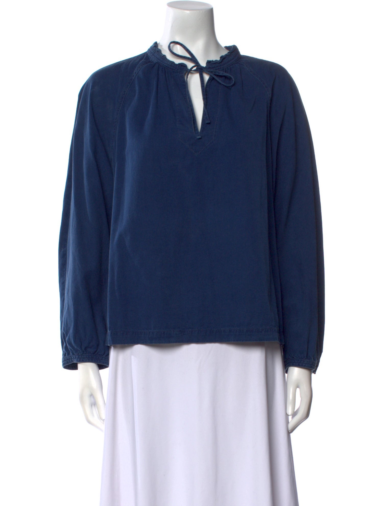 A.P.C. V-Neck Long Sleeve Blouse