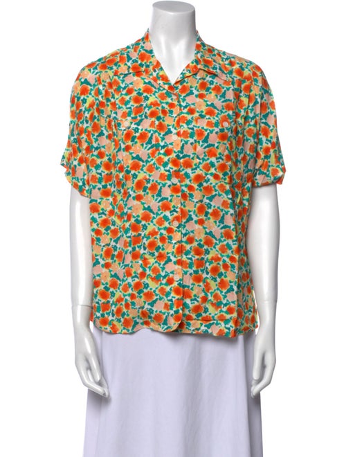 A.P.C. Printed Short Sleeve Button-Up Top