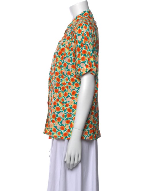 A.P.C. Printed Short Sleeve Button-Up Top