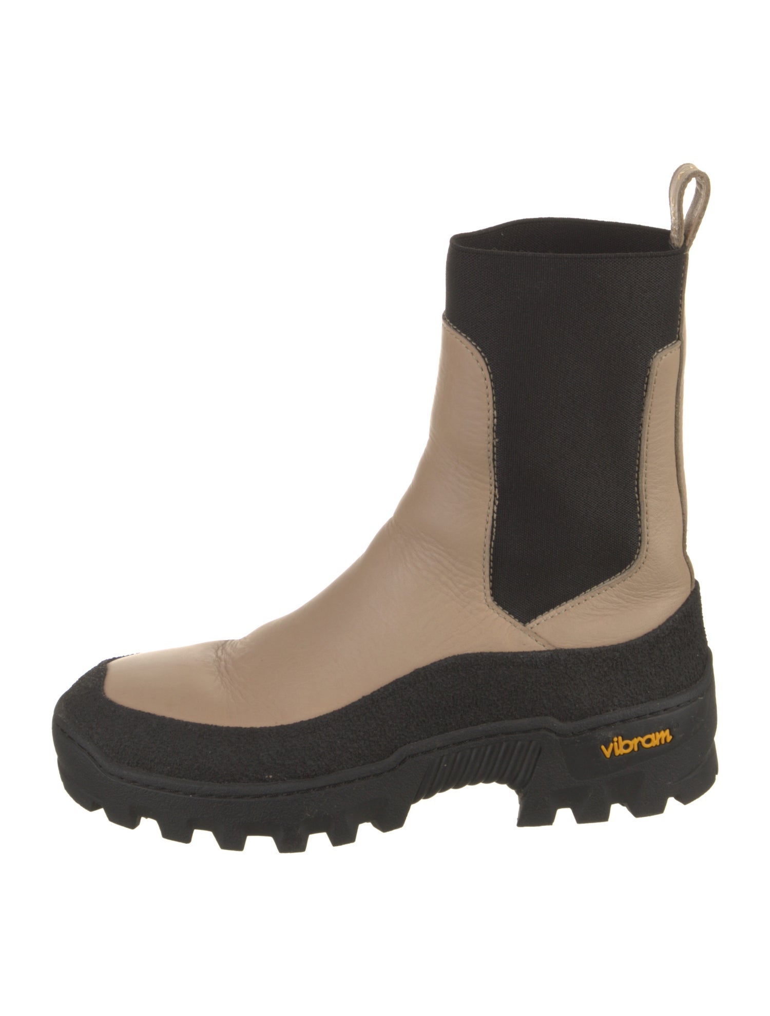 A.P.C. Leather Colorblock Pattern Chelsea Boots