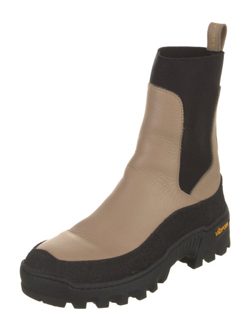 A.P.C. Leather Colorblock Pattern Chelsea Boots