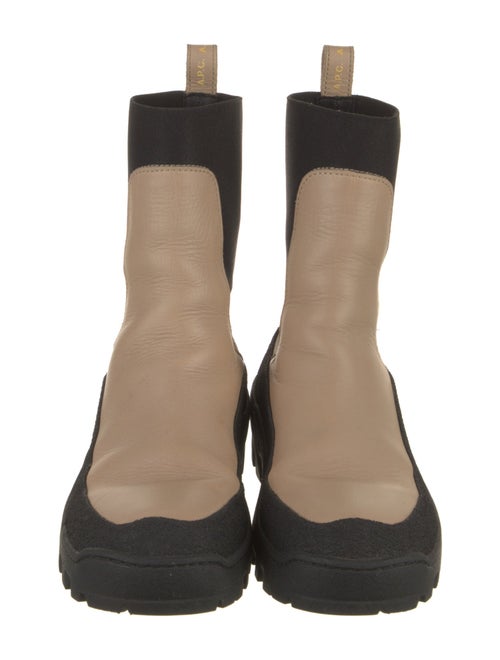 A.P.C. Leather Colorblock Pattern Chelsea Boots