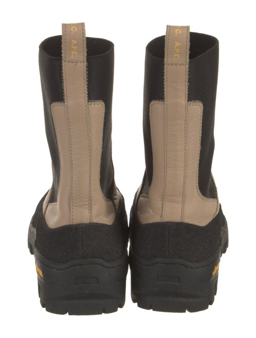 A.P.C. Leather Colorblock Pattern Chelsea Boots