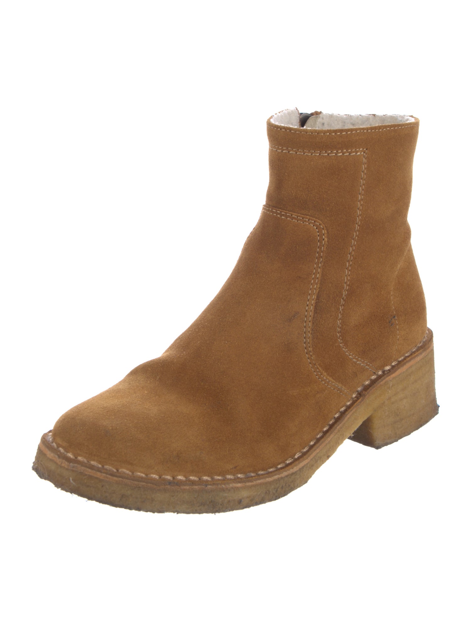 A.P.C. Suede Fur Trim Chelsea Boots