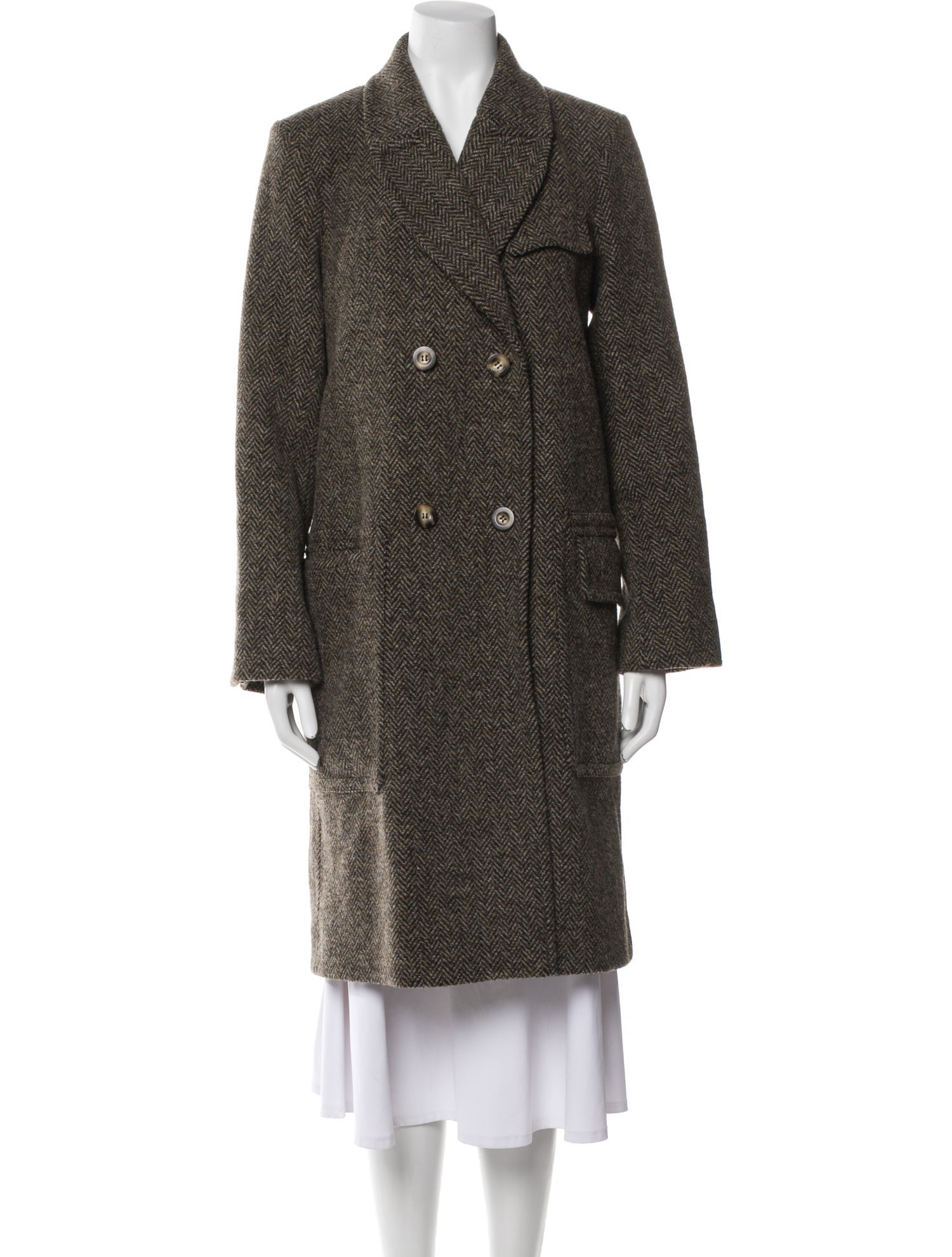 A.P.C. Wool Tweed Pattern Coat
