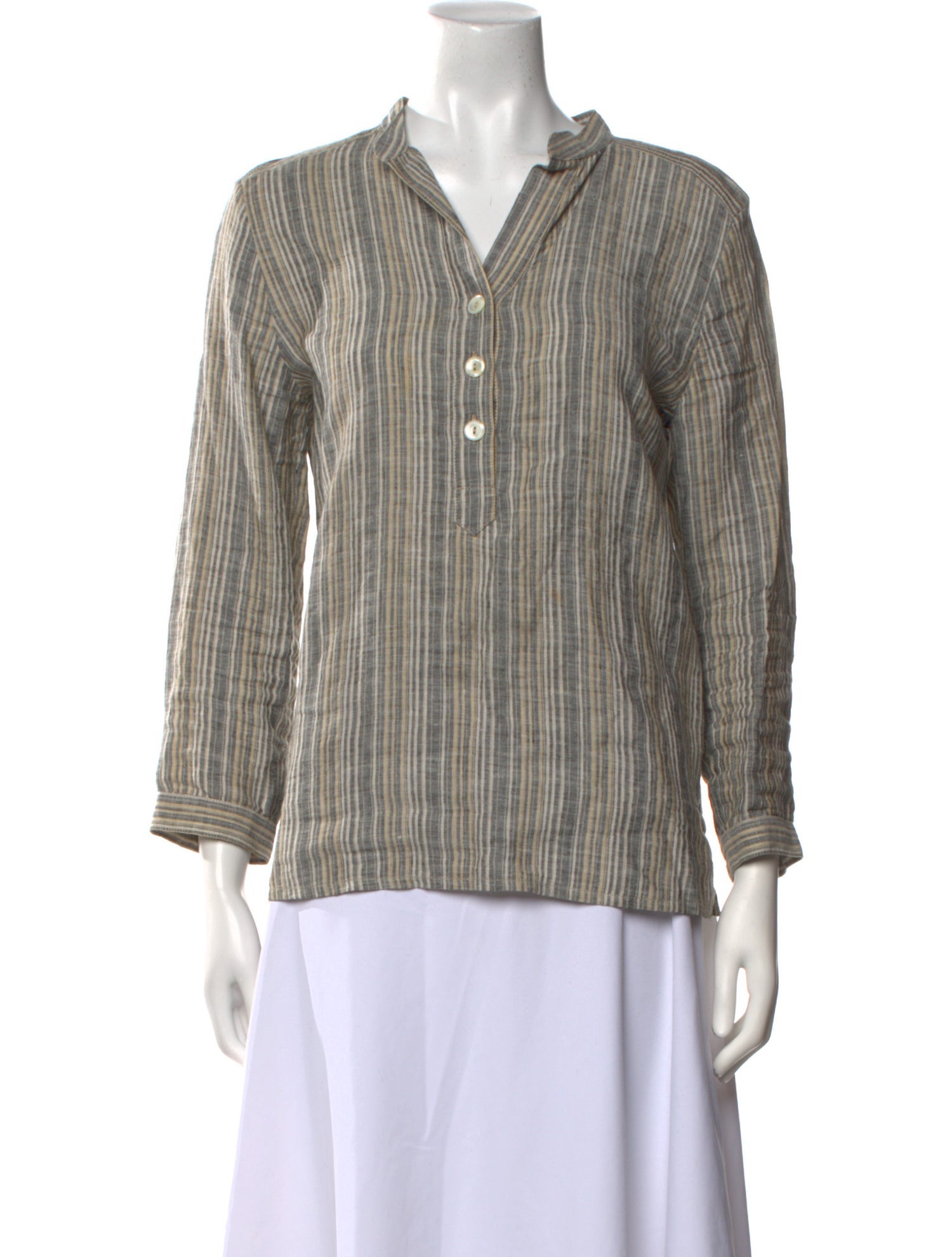 A.P.C. Linen Striped Blouse