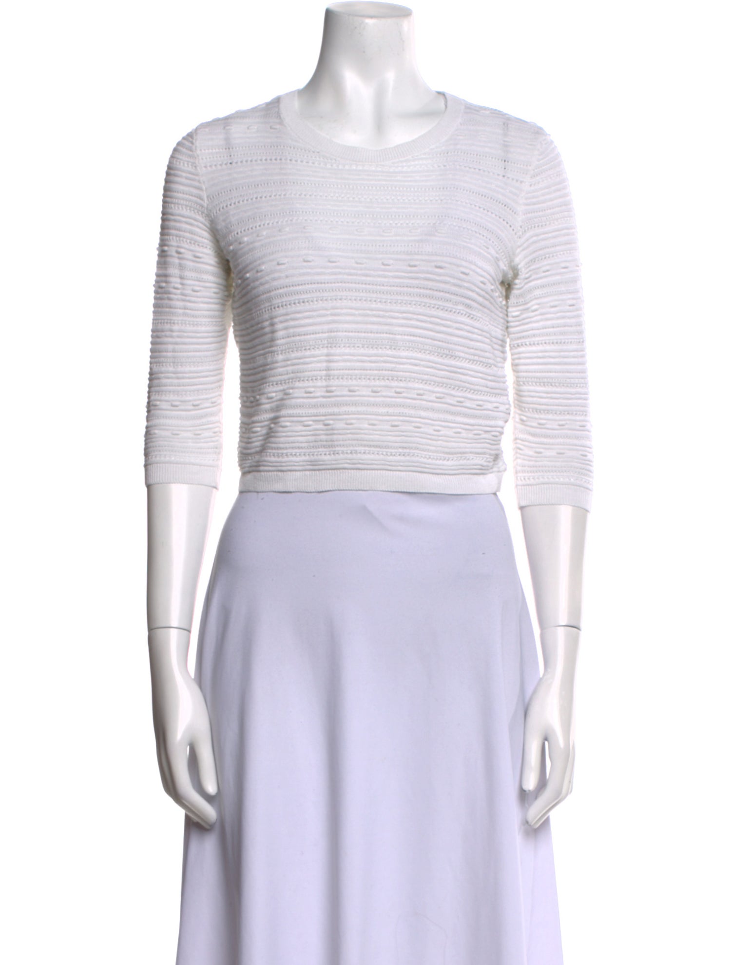 A.P.C. Crew Neck Three-Quarter Sleeve Crop Top