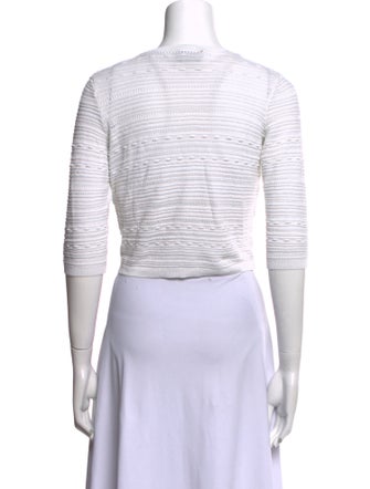 A.P.C. Crew Neck Three-Quarter Sleeve Crop Top