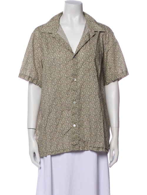 A.P.C. Printed Short Sleeve Button-Up Top