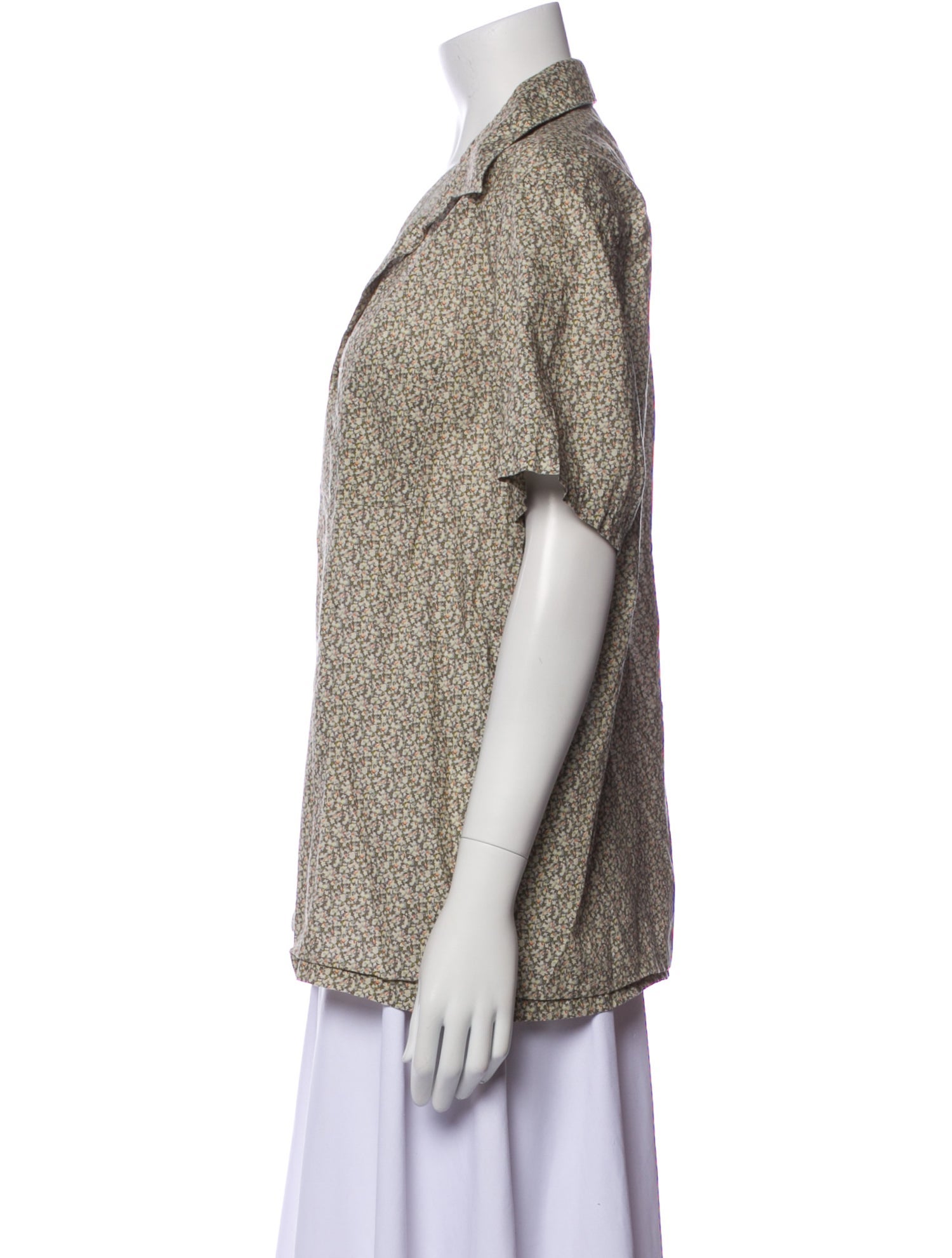 A.P.C. Printed Short Sleeve Button-Up Top