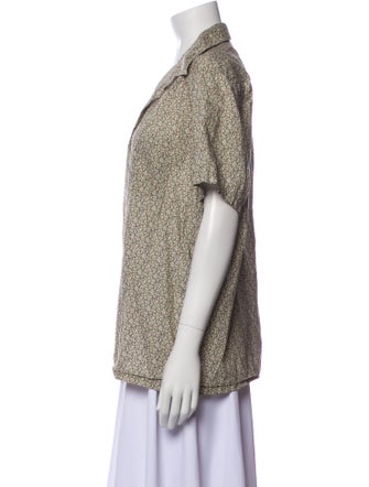 A.P.C. Printed Short Sleeve Button-Up Top